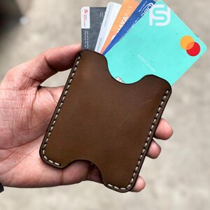Leder-Kartenhalter, Leder-Kartenhalter, benutzerdefinierte Initialen Slim Card Wallet, RFID-Blockierung, minimalistisch