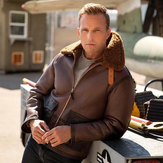 Handmade Sheepskin Leather Flight Jacket: WWII Pilot Style