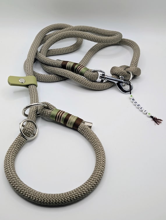 Happy Colour Moxon leash/retriever leash with martingale stop, 1.2 m, colorful rope dog leash, handmade