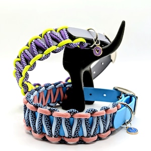 Collare per cani Paracord Biothane LINEA Fusion semplice regolabile fatto a mano impermeabile