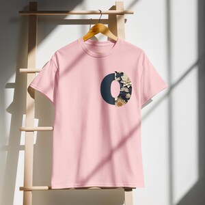 Camiseta con la letra O del alfabeto, ropa unisex para adultos, regalo personalizado, ropa informal, 50 % algodón, 50 % poliéster