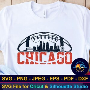 Chicago Football SVG | Clipart de Futebol Americano | Design de Camiseta de Time Esportivo SVG | Arquivo de Corte para Cricut & Silhouette | Download Digital