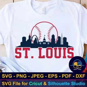 St. Louis Baseball Stadt Skyline SVG | St. Louis Baseball Team Shirt SVG | Spiel Tag svg | Cut Datei für Cricut & Silhouette | DIY Sport Geschenk