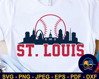 St. Louis Baseball City Skyline SVG | St. Louis Baseball Team Shirt SVG | Game Day svg | Cut File for Cricut & Silhouette | DIY Sports Gift
