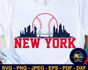 New York Baseball City Skyline SVG | New York Baseball Team Shirt SVG | Game Day svg | Cut File for Cricut & Silhouette | DIY Sports Gift