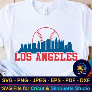 Los Angeles Baseball SVG, Los Angeles Skyline SVG, Baseball Team Shirt Design SVG, Cut File for Cricut & Silhouette, Digital Download