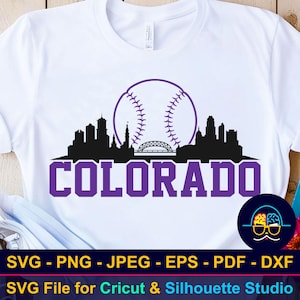 Colorado Baseball Stadt Skyline SVG | Colorado Baseball Team Shirt SVG | Spiel Tag svg | Cut Datei für Cricut & Silhouette | DIY Sport Geschenk