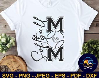 Softball Mom SVG, Softball Mom Shirt Design SVG, Game Day SVG, Cut File for Cricut & Silhouette, Digital Download