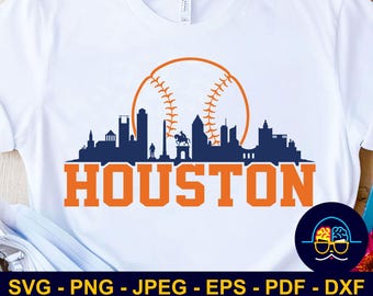 Houston Baseball City Skyline SVG | Houston Baseball Team Shirt SVG | Game Day svg | Cut File for Cricut & Silhouette | DIY Sports Gift