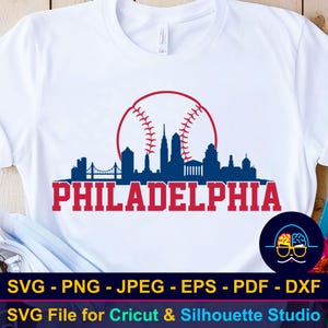 Philadelphia Baseball Stadt Skyline SVG | Philadelphia Team Shirt SVG | Spiel Tag svg | Cut Datei für Cricut & Silhouette | DIY Sport Geschenk