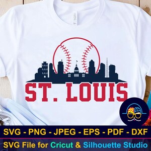 St. Louis Baseball Stadt Skyline SVG | St. Louis Baseball Team Shirt SVG | Spiel Tag svg | Cut Datei für Cricut & Silhouette | DIY Sport Geschenk