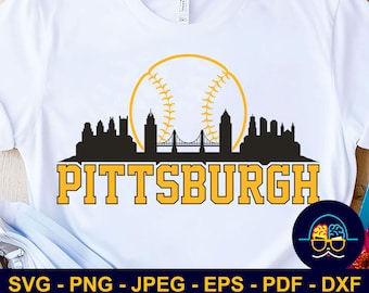 Pittsburgh Baseball SVG, Pittsburgh Skyline SVG, Baseball Team Shirt Design SVG, Cut File for Cricut & Silhouette, Digital Download