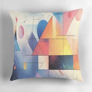 Cushion or cushion cover abstract painting pastel tones