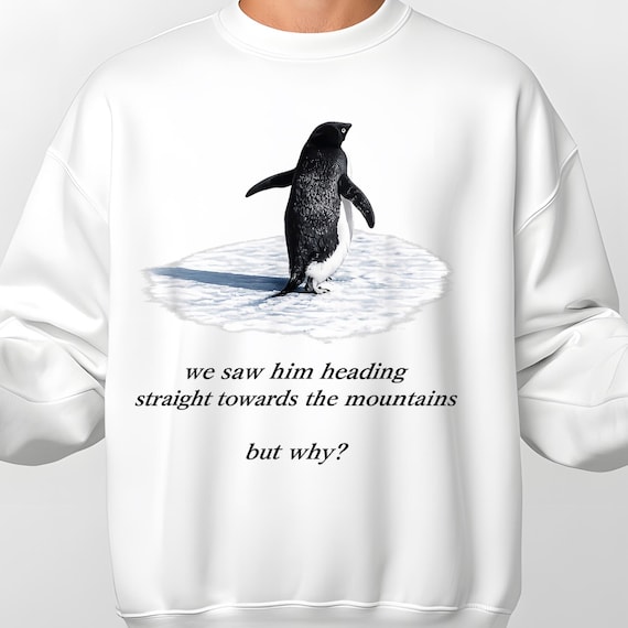 Vintage Nihilist Penguin PNG Design: But Why Meme Retro Snow Art T-Shirt (Digital Download)