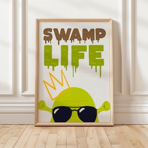 Swamp Life Fan Art Poster, Poster Print, Movie Poster, Typography Wall Art, Maximalist Modern Poster, Digital download