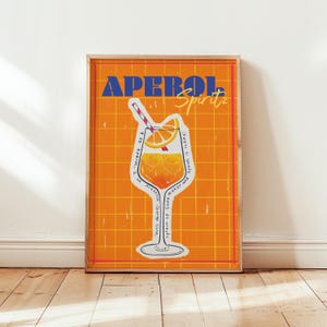 Aperol Spritz Kunstdruck, trendige Bar Cart Art, Happy Hour Drucke, Spirituosen Wandkunst, Prost Druck, Cocktail Wandkunst, digitaler Download