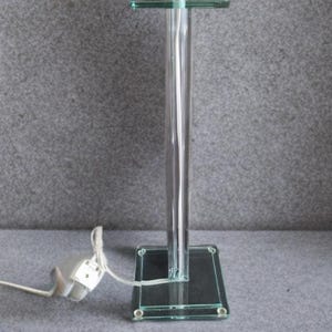 Vintage glass Table Lamp – Mid-Century Modern Lucite Lighting – Retro Accent Lamp