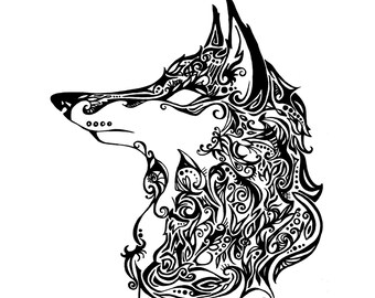 Downloadable Tribal Fox Print