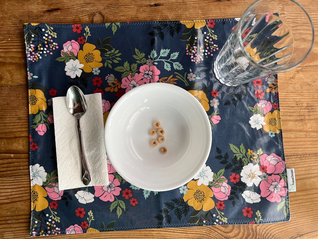 Waterproof Reversible Travel Placemat Whimsical Romance BPA Etsy