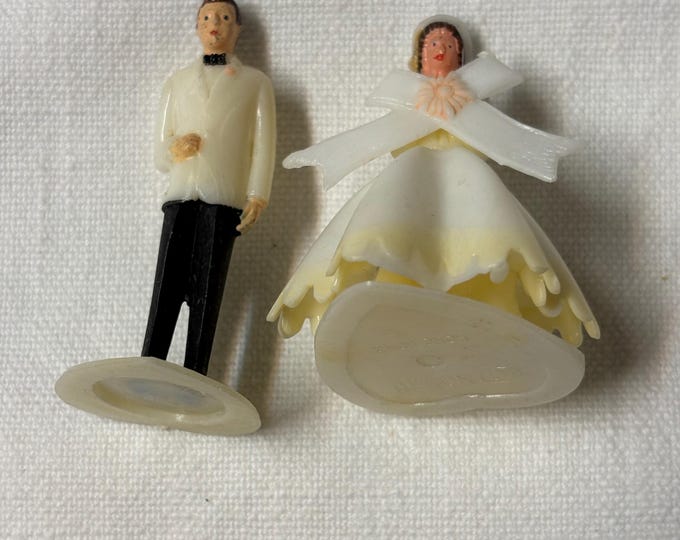 Vintage Bride and Groom Cupcake Toppers: 1950, Hong Kong