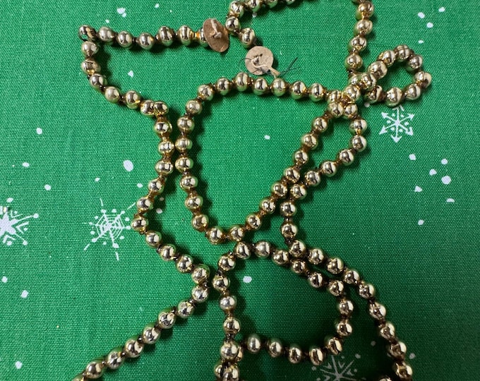 Vintage Gold Mercury Glass Bead Garland: 48 inches, 1950