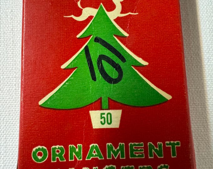 Vintage National Tinsel Christmas Tree Ornament Hooks Box: Wisconsin, USA, 1950