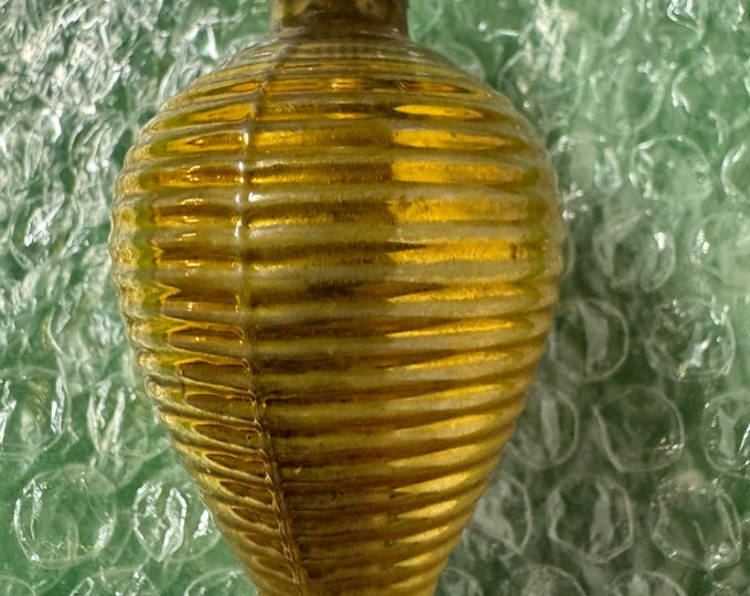 Vintage Shiny Brite Gold Chinese Lantern Ornament: 3 inches,  Made In USA