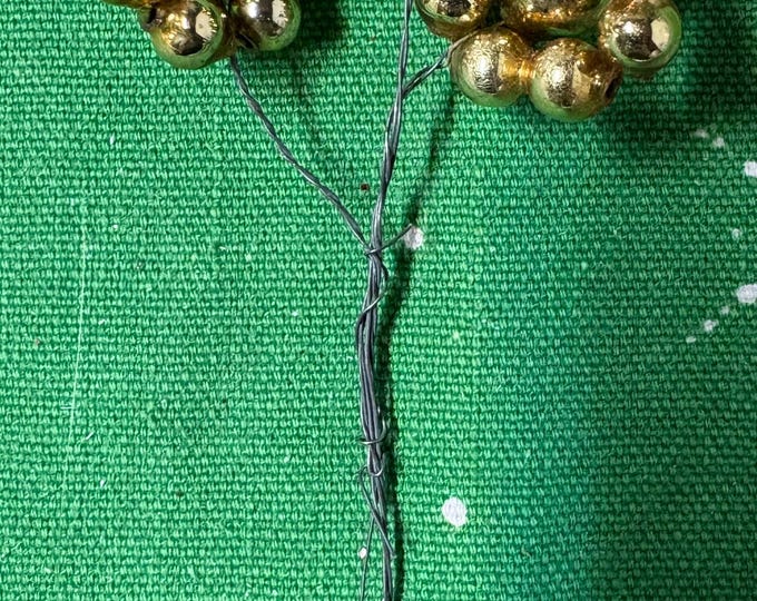 Vintage Set of 3 Gold Mercury Glass Flower Bead Picks: Japan