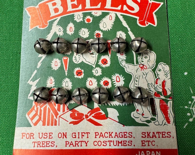Vintage NOS 12 1/4” Jingle Bells on the Original Card: Japan, 1950, Card is numbered