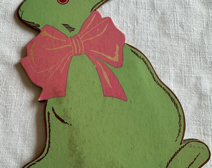 Vintage Easter Die Cut Rabbit Fold Out EasterContainer: C.H.B., 1920s