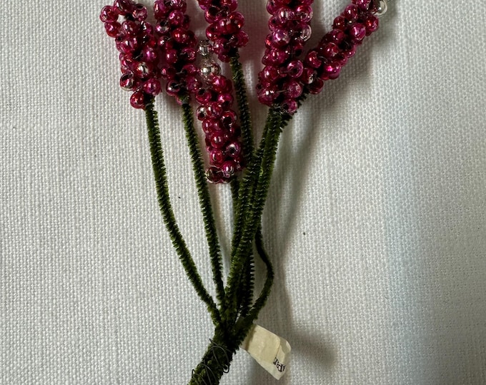 Six Vintage Pink and Silver Mercury Beads Corsage Craft or Picks: Japan