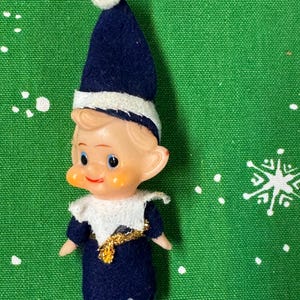 Vintage Mini Blue Standing Pixie Elf: Japan