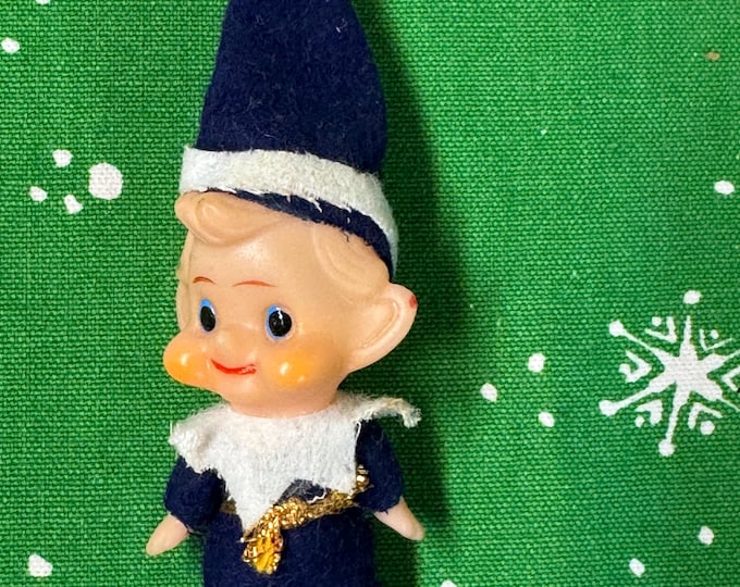 Vintage Mini Blue Standing Pixie Elf: Japan