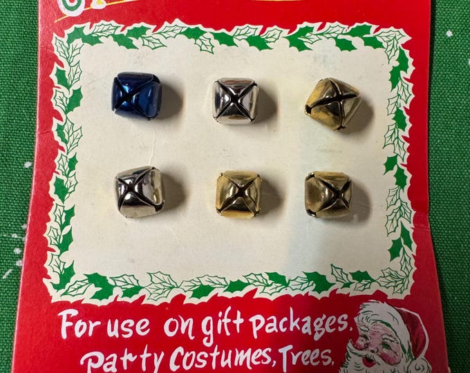 Vintage Jingle Bells Six Multi-Color Bells on the Original Card: Japan, 1950, NOS