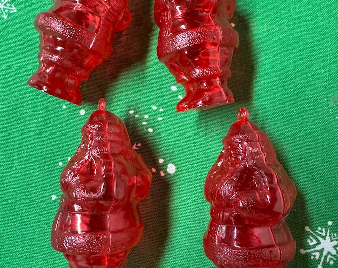 Vintage Set of4 Red Plastic 2 Piece Candy Holders: 1950