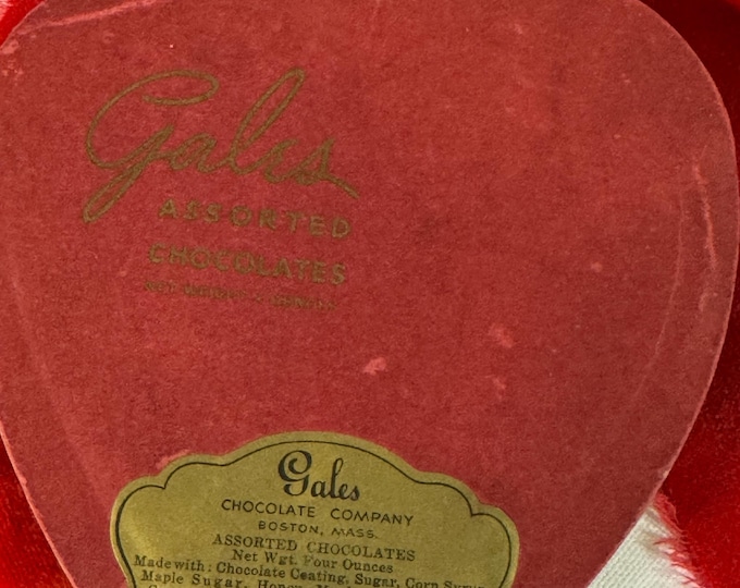 Vintage Gales Valentines Heart Candy Box: Boston, Massachusetts, Empty