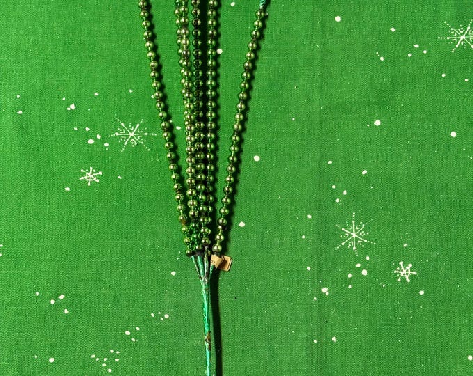 Vintage Green Mercury Glass Bead Pick: Label, Japan