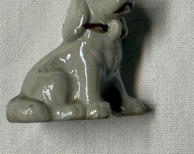 Vintage Small Ceramic Spaniel Dog: 1950s, Japan, 4 x 3”