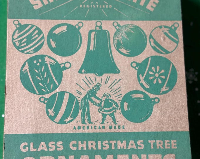 Vintage 1946 Shiny Brite Ornament Box: Uncle Sam Santa Graphics