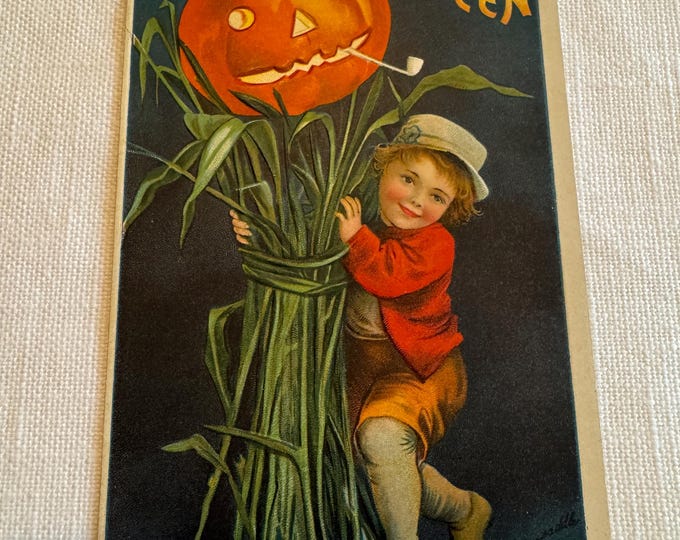 A Merry Halloween by Ellen Clapsaddle Postcard-Germany-Unused