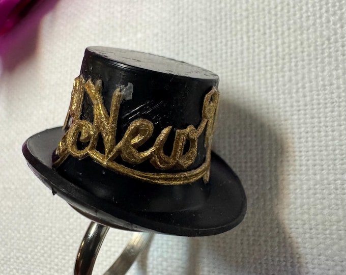 Handmade New Years Eve Hat Ring: Made with new and vintage materials