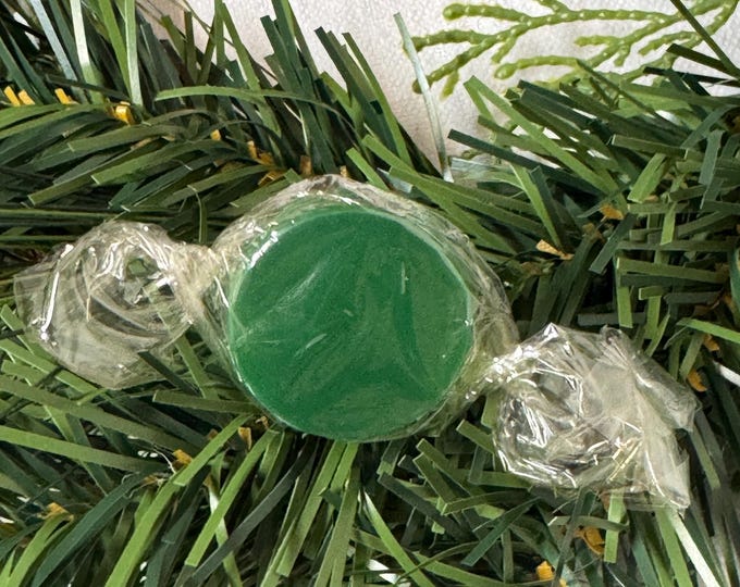 Handmade Vintage Green Candy in Wrapper Blow mold Ring: read description on variation