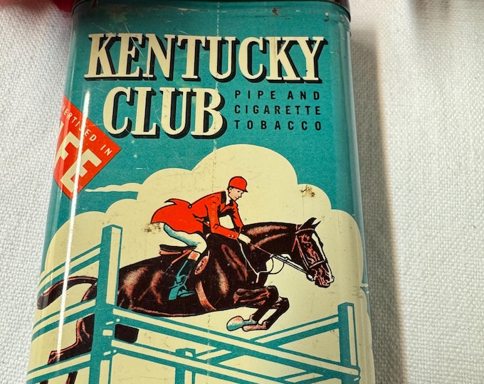Vintage Kentucky Club  Pipe and Cigarette Tobacco Pocket Tin, Bloch Brothers, 1950