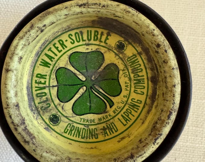 Vintage Clover 2 oz Water Soluble Compound Tin: by The Clover Manufacturing Co, Full