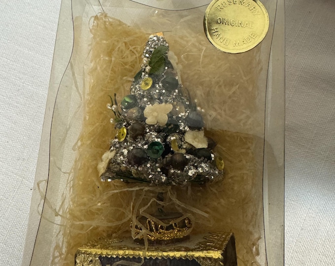 Vintage Rosemary Original Bottle Brush Christmas Tree: Santa's Workshop, 1960s