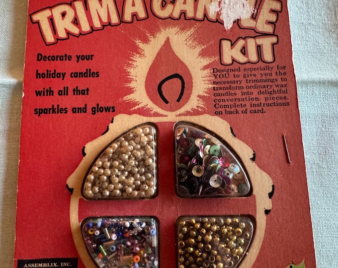 Vintage NOS 6 Trim a Candle Kit: Craft House Products, 1950