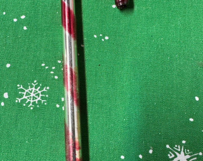 Vintage Kentlee Red and Silver Mercury Glass Candy Cane: 3”, 1950, Made In USA