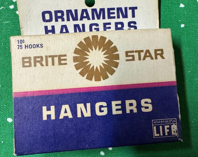 Vintage Brite Star Ornament Hangers, Christmas Tree Hooks, Philadelphia USA Made