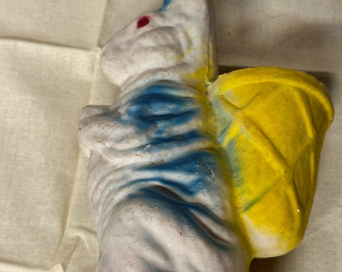 Vintage Paper Mache Rabbit Candy Container: 1950s Easter Decor