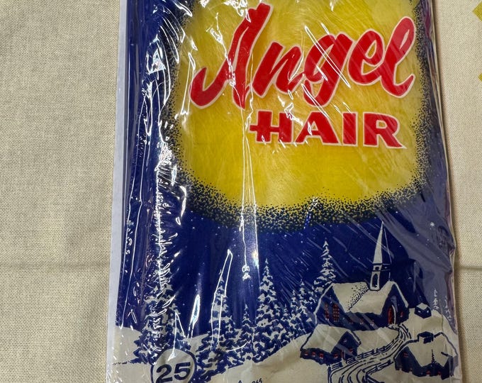 Vintage Star Brand Christmas Tree Yellow Angel Hair: 1950s, NOS